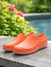 رخيصةأون قباقيب نسائية-أحذية نسائية صفراء مقاومة للماء للحديقة - أحذية خفيفة الوزن سهلة الارتداء للبستنة، والعمل في الهواء الطلق، واستخدام الفناء، والشاطئ، والأيام الممطرة