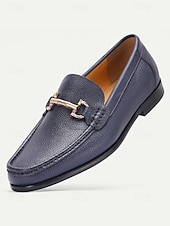 cheap Loafers-Men's Elegant Blue Leather Loafers – Comfortable and Stylish, Perfect for Weddings, Formal Events and Special Occasions