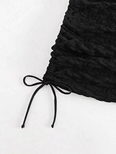 お買い得  ビーチドレス-女性用 スイムウェア カバーアップ スカート 水着 ドローストリング 旅行度假风 ビーチウェア 純色 ノースリーブ 水着