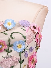 cheap Semi-formal / Cocktail-Sheath Column Ankle Length Wedding Guest Dress Wedding Guest Dresses Elegant Sleeveless Strapless Wedding with Embroidered Flower