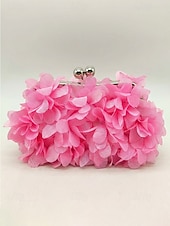 cheap Wedding Accessories-Women's Polyester Floral Clutch Bag with Short Chain Strap, Elegant 3D Petal Design, Multicolor Options, Lightweight Evening Handbag, Perfect for Weddings, Parties &amp; Formal Events