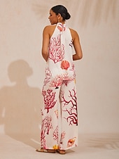 economico Abiti da donna con camicetta-top in raso setoso color corallo Riviera