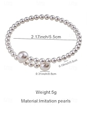 tanie Wesele ACC-damska bransoletka z sztucznych pereł, elegancki dwukolorowy wzór, idealna na śluby, walentynki i na co dzień