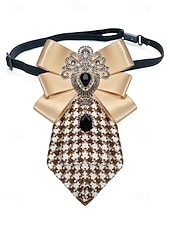 رخيصةأون زفاف ACC-بروش ربطة عنق رجالي من البوليستر - لونان - إكسسوار أنيق لحفلات الزفاف والمناسبات بتفاصيل مزخرفة