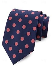 cheap Wedding Accessories-Men's Polyester Polka Dot Necktie, Multi-Color Classic Dot Pattern Tie, Elegant Slim Style for Groomsmen, Weddings, Formal Dinners, Banquets &amp; Business Events