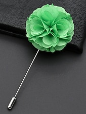 preiswerte Hochzeit ACC-Anstecknadel aus Polyester mit Blumenmuster für Herren, mehrfarbige Stoffblume, eleganter minimalistischer Stil für Trauzeugen, Hochzeiten, formelle Abendessen, Bankette und Abendveranstaltungen