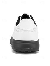 voordelige Heren Golf Schoenen-Witte golfschoenen voor heren zonder spikes, ademend bovenwerk, stabiele gripzool, minimalistische sportstijl voor golfbanen en casual gebruik.