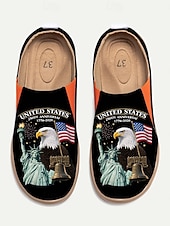  250η Επέτειος Ηνωμένων Πολιτειών Γυναικεία Παπούτσια Slip-On με εκτύπωση ΗΠΑ – Ελαφριά Παπούτσια Περιπάτου Πατριωτικός Αστικός Στυλ για Καθημερινή Χρήση Φεστιβάλ και Ταξίδια
