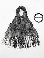 abordables Mariage ACC-Écharpe en polyester pour femme, ornée de boutons en acrylique, disponible en plusieurs couleurs, idéale pour les mariages et les soirées.