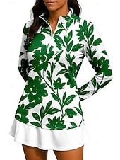 voordelige Dameshirt-Dames Flora Hemd Sportshirt Wandelen poloshirt Tennisshirt Lange mouw Vetoketju Bloemig UPF50+ UV-bestendig Hoge Elasticiteit Vochtregelerend Ademend Volleybal Tennis Golf Opstaand Rits kraag Jack