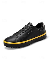 cheap Men's Golf Shoes-Men's White Golf Shoes, Lightweight Breathable Upper, Cushioned Grip Sole, Clean Sport Style for Golfers &amp; Outdoor Play
