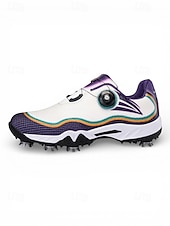 cheap Men's Golf Shoes-Men's Red and White Golf Shoes with Shock Absorption, Comfortable Footwear for Golf &amp; Active Lifestyles