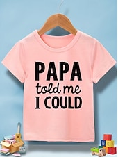 economico Umor giocoso 3D della ragazza-Ragazze 3D Grafico Lettera Maglietta Manica Corta Stampa 3D Estate Primavera Sport Moda Streetwear Bambini 4-12 Anni Girocollo Casuale Quotidiano All'aperto Vestibilità regolare