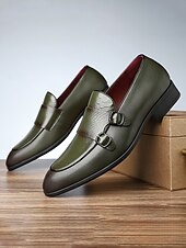 preiswerte Slipper-Rote Herren-Monk-Strap-Schuhe aus Kunstleder – elegante und stilvolle Schuhe für Hochzeiten und besondere Anlässe