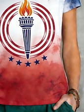  Giorno dell'Indipendenza Americana Per donna Maglietta Stampato Grafico Elegante Classico Casual Manica Corta Girocollo Top Regolari Quotidiano Sportivo Uscire Blu Rosso Estate Primavera 250th