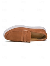 baratos Mocassins-Mocassins masculinos marrons com detalhe de tira, calçados modernos e confortáveis para eventos casuais e semiformal, perfeitos para o escritório, uso informal, passeios de fim de semana e casamentos.