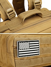 baratos Mochilas de Exterior-Mochila tática masculina camuflada em nylon, mochila militar de grande capacidade, bolsa multicolorida para atividades ao ar livre, como caminhadas, camping e viagens, com patch da bandeira americana.