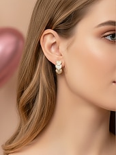 levne Valentýna-Dámské křišťálové náušnice ve tvaru srdce, pozlacená slitina, více barev, ideální na Valentýna, svatby i každodenní nošení