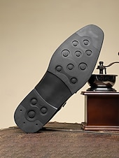 baratos Sapatos de monge-Homens Clássico Casual Formais Casamento Pele PU Confortável Antiderrapante Fivela Preto Verão Primavera Outono