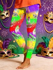 economico Abbigliamento femminile per il Carnevale-Per donna Leggings Attivo Vacanza Moda Lunghezza intera Vita AltaPantsCarnevale Grafico Geometrico Stampato Taglio alto Comodità All'aperto Confortevole Elasticizzato Vacanza Formale Streetwear