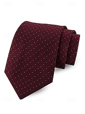 abordables Boda ACC-Corbata de poliéster para hombre, con diseño de cuadrícula pequeña, varios colores, largo ajustable, adecuada para bodas, negocios y viajes diarios.