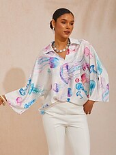 halpa Puserot &amp;amp; Paidat-eteerinen meduusa-ajelehtiva silkkinen satiinipaita