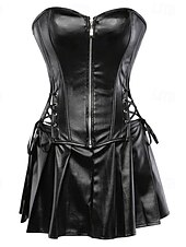 cheap Dresses-Medieval Renaissance Steampunk Dress Corset Pirate Fancy Dress Women's Pirate Fantasy Halloween Carnival Performance LARP Ren Faire Adults' Dress