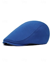 baratos Chapéus Masculinos-Boina masculina casual em poliéster com design simples e elegante, disponível em várias cores, perfeita para o uso diário.
