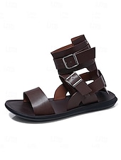 olcso Szandálok-férfi barna gladiátor szandál – stílusos és állítható pántokkal, kényelmes viselet esküvőkre, strandra és nyári szabadtéri tevékenységekhez