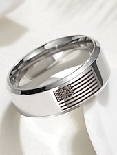  Bague en acier inoxydable pour hommes du 250e anniversaire des États-Unis avec motif du drapeau américain bande patriote en or et en argent style minimaliste classique bijoux de mode pour hommes pour