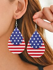  Vereinigte Staaten 250. Jubiläum Damen Legierung Amerikanische Flagge Ohrringe – Mehrere Stile – Perfekt für  Unabhängigkeitstagsfeierlichkeiten