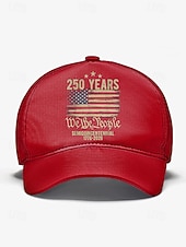 זול אביזרים-כובע בייסבול מתכוונן לגברים - חגיגות 250 שנה ויום העצמאות, מגוון צבעים, חומר פוליאסטר, מושלם לאירועים חיצוניים ולבוש חגיגי