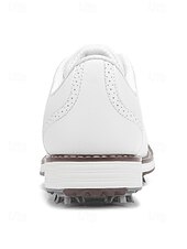 baratos Sapatos de Golfe Masculinos-Sapatos de golfe masculinos brancos, construção leve e respirável, sola com aderência estável, estilo esportivo e elegante para campos de golfe e atividades ao ar livre.