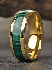 Недорогие Аксессуары-Мужское кольцо из нержавеющей стали с зеленой инкрустацией, в кельтском стиле, многоцветная отделка, прочное, удобное, идеально подходит для празднования Дня Святого Патрика и повседневного ношения.