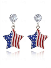  Vereinigte Staaten 250. Jubiläum Damen Legierung Amerikanische Flagge Ohrringe – Mehrere Stile – Perfekt für  Unabhängigkeitstagsfeierlichkeiten