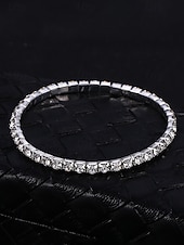 levne Svatba ACC-Dámský náramek na kotník s křišťálovými kamínky, materiál slitina s možností výběru šířky, elegantní třpytivý styl pro svatby, večírky, večerní akce a formální příležitosti