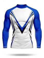 cheap Men's Rash Guard-Men's Rash Guard Swim Shirt Geometric UPF50+ UV Protection Quick Dry Long Sleeve Swimwear Sun Shirt Surfing Canoeing Beach Summer