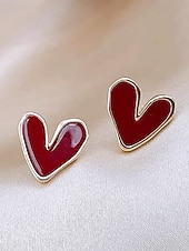 billige Valentinsdag-Hjerteøreringer til dame, legeringsmateriale, flere hjertestiler, søt og romantisk design, passer for kvinner, perfekt til valentinsdagen, bryllup og romantiske anledninger