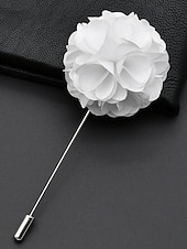 preiswerte Hochzeit ACC-Anstecknadel aus Polyester mit Blumenmuster für Herren, mehrfarbige Stoffblume, eleganter minimalistischer Stil für Trauzeugen, Hochzeiten, formelle Abendessen, Bankette und Abendveranstaltungen