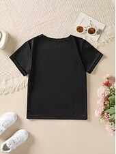 preiswerte Mädchens 3D verspielter Humor-Mädchen 3D Grafik Buchstabe T-Shirt Kurzarm 3D-Druck Sommer Frühling Sport Mode Streetwear Kinder 4-12 Jahre Rundhalsausschnitt Lässig Täglich Outdoor Normale Passform
