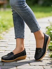 billiga Lätta damskor-Kvinnors gula komfortmockasiner – låtsasläder med blommor avslappnad stil för promenader arbete shopping resor och vardagligt bruk