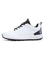 economico Scarpe da Golf da Uomo-scarpe da golf da uomo bianche e nere con design ventilato, ideali per campi da golf e sport all'aria aperta