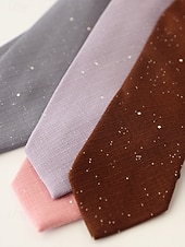 Недорогие Свадьба ACC-Мужской галстук из полиэстера с эффектом мерцания – в нескольких цветах, элегантный для свадеб и ужинов, однотонный с легким мерцающим эффектом.