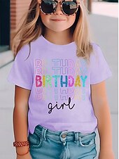 preiswerte Mädchens 3D verspielter Humor-Mädchen 3D Grafik Buchstabe T-Shirt Kurzarm 3D-Druck Sommer Frühling Sport Mode Streetwear Kinder 4-12 Jahre Rundhalsausschnitt Lässig Täglich Outdoor Normale Passform