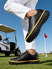 cheap Men's Golf Shoes-Men's White Golf Shoes, Lightweight Breathable Upper, Cushioned Grip Sole, Clean Sport Style for Golfers &amp; Outdoor Play