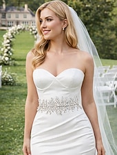 economico Matrimonio ACC-Cintura da donna con zirconi e cristalli in poliestere – vari colori, design elegante – perfetta per matrimoni ed eventi serali