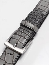 abordables Cinturones de hombre-Cinturón ajustable de piel sintética con estampado de cocodrilo para hombre, varios colores, perfecto para bodas y uso diario, diseño duradero y elegante.