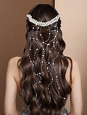 Недорогие Свадьба ACC-Женское украшение для волос с кисточками из искусственного жемчуга, элегантный свадебный аксессуар для свадеб, идеально подходит для невест.