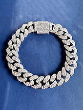 billiga Herrsmycken-Herrarmband i legeringskedja med alfabetets initialer – personligt kristallbesatt armband för alla hjärtans dag, bröllop och presenter