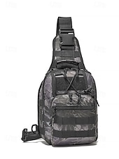 billiga Herrväskor-Herrkamouflage nylon axelremsväska bröstväska – flera fickor, stor kapacitet, hållbar design för utomhussporter, vandring, camping och resor